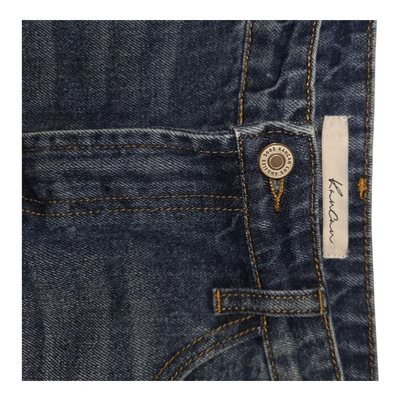 KanCan Blue Denim Jean Skirt Distressed Raw Frayed Hem Line‎ Womens Size M - Picture 8 of 8